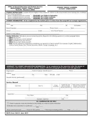 Office of Special Education and Student Services Montgomeryschoolsmd  Form