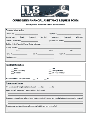 Church Assistance Financial  Form