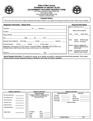Please Click Here to Download an OPRA Request Form Mount Olive Mopd