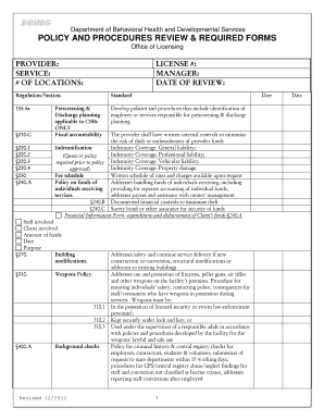 Dbhds Policies and Procedures  Form