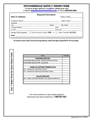 Ordersupplies  Form