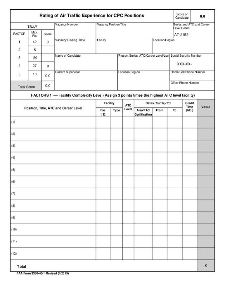 FAA Form 3330 43 1 Faa