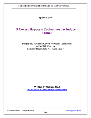 Self Hypnosis Techniques PDF  Form