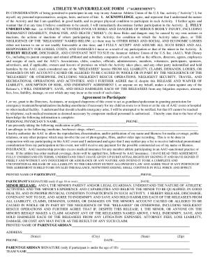 Aau Basketball Waiver Form