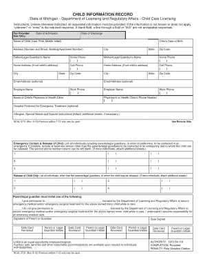 Child Information Record