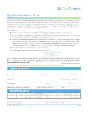 Gym Reimbursement Form CareConnect