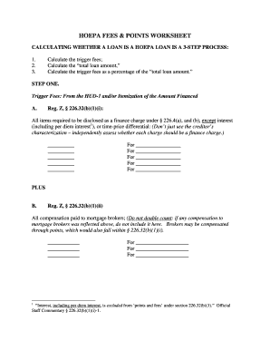 Hoepa Calculator  Form