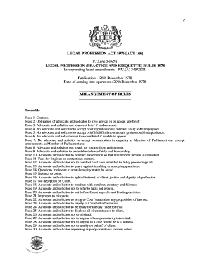 Legal Profession Practice and Etiquette Rules 1978 PDF  Form