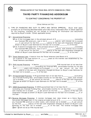 Trec Financing  Form