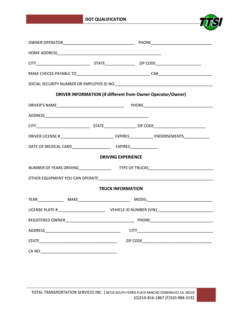 Truck Owner Operator Guide  Form