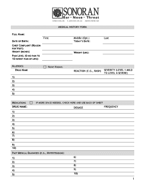The PATIENT FORMS Packet Feb Sonoran ENT