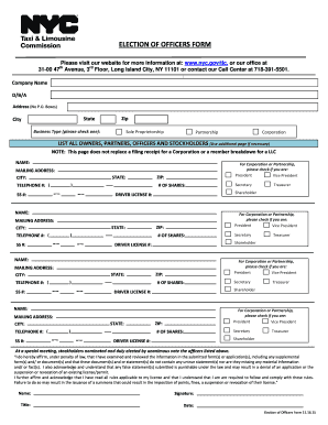 Election of Officers Form NYCgov