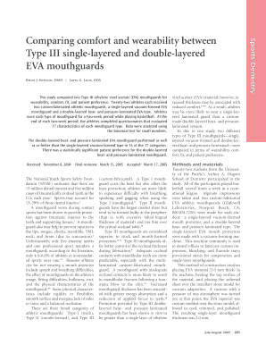 Comparing Comfort and Wearability between Type III Single Layered Bb  Form