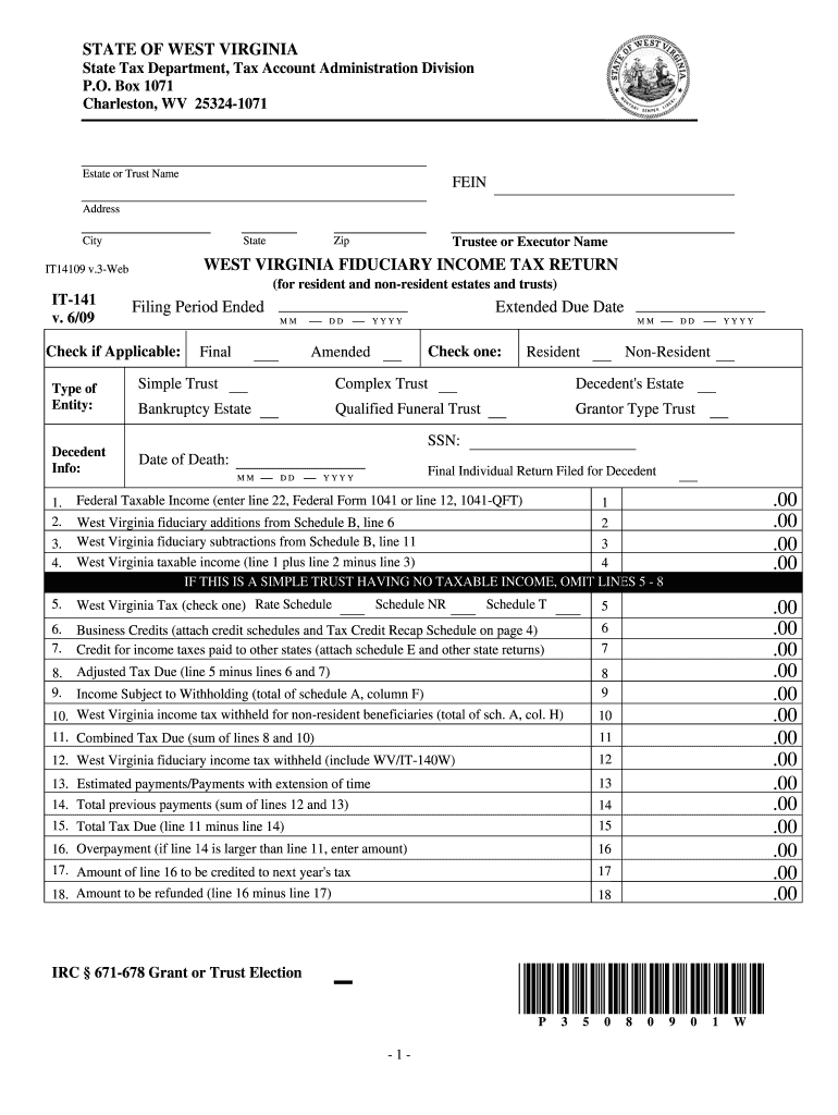 wv-state-tax-department-fiduciary-estate-tax-return-forms-fill-out