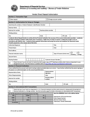 Florida Direct Deposit Form