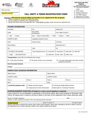 Registration Bformb Stranahan High School