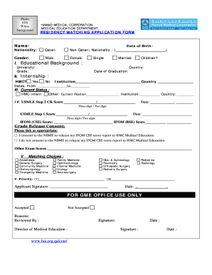 Matching Application BForm 2011b Hamad Medical Corporation Site Hmc Org