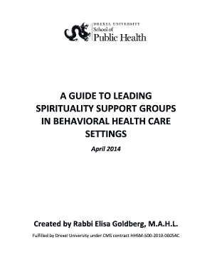 A Guide to Leading Spirituality Support Groups in Behavioral Health Care Settings 1st Edition Ajfca  Form