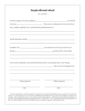 Refusal Consent Form