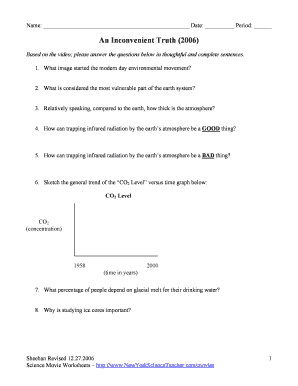 An Inconvenient Truth Worksheet Answers  Form
