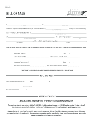 Bill of Sale Wv  Form