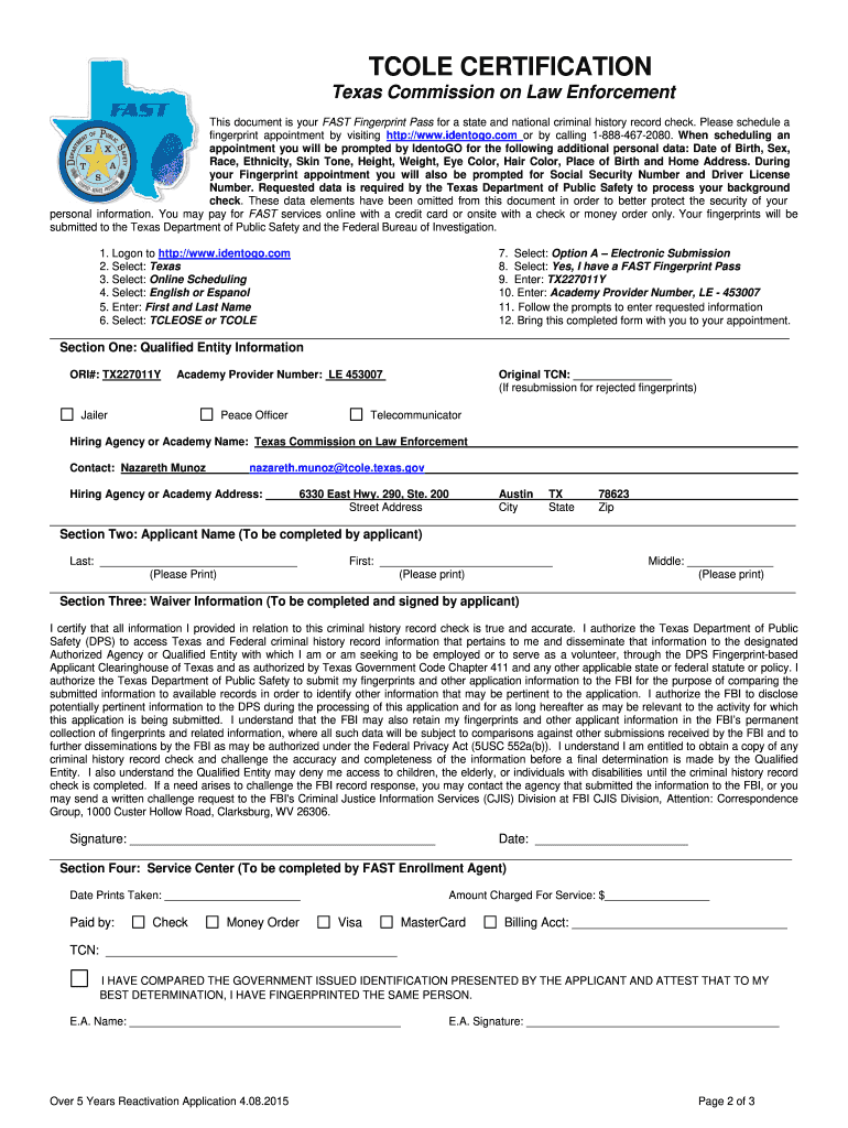  Texas Board of Nursing Reactivation Form 2015-2024