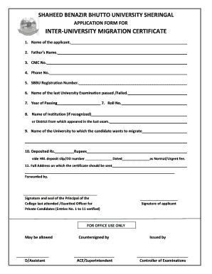 Sbbu Migration  Form