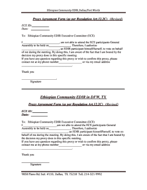 Ethiopian Edir  Form