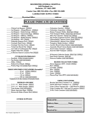  Laboratory Suppy Request BFormb Rochestergeneral 2012-2024