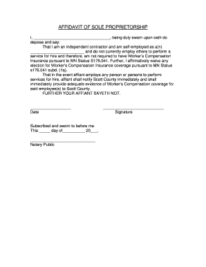 Sole Proprietorship Declaration Letter  Form