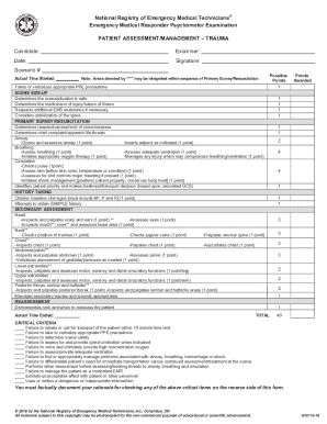 Patient Assessment Emt  Form