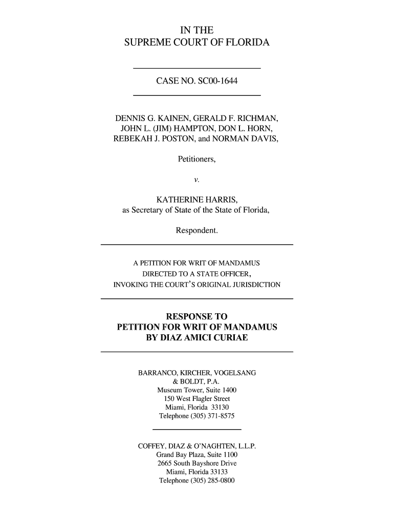 Writ of Mandamus Format Blank