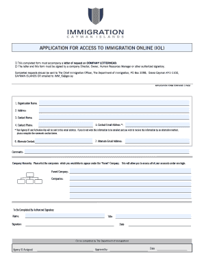 Cayman Islands Immigration Online  Form