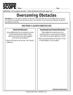 Overcome Obstacles Graphic Organizer  Form