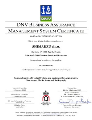 Dnvbusiness Assurance Management System Certificate Shimadzu Cms Hr Shimadzu  Form