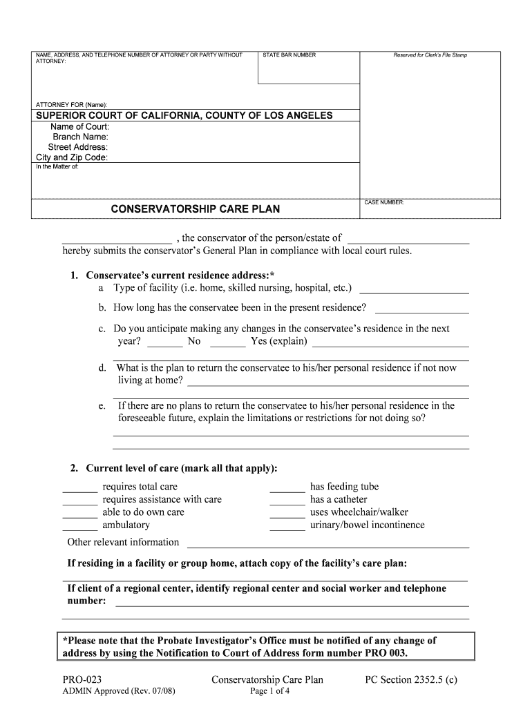  Conservatorship Care 2012-2024