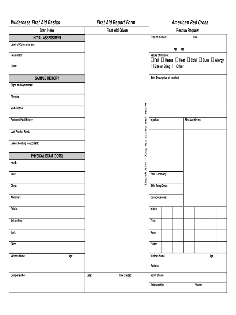 First Aid Report Form