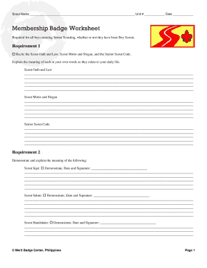 Safety Merit Badge Worksheet Answers  Form