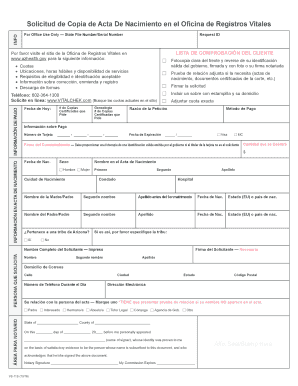Registro Civil De Nacimiento Para Llenar  Form