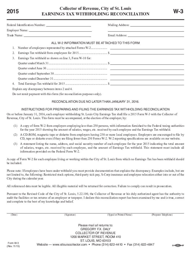  Informational Disbursement Report City of St Louis W3 2015