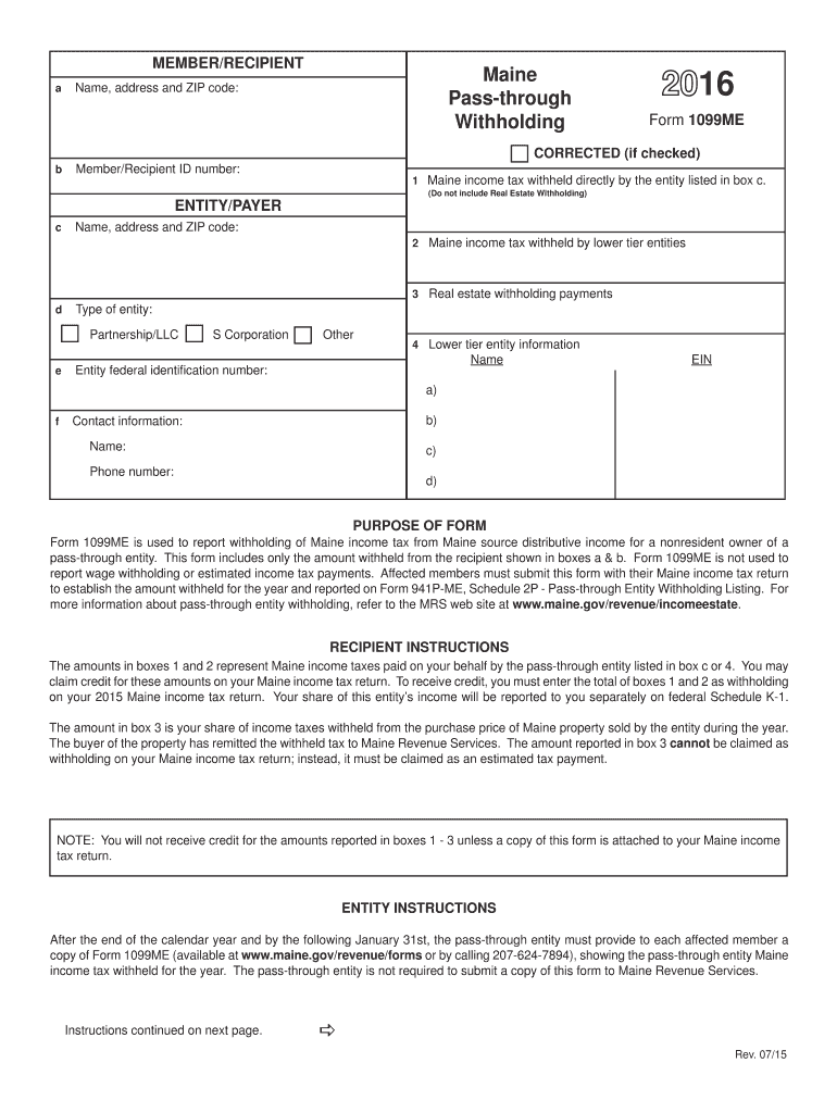  Hctc Form   Maine 2016