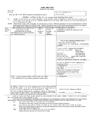 Indent for Restricted Maps O57a Survey of India Surveyofindia Gov  Form