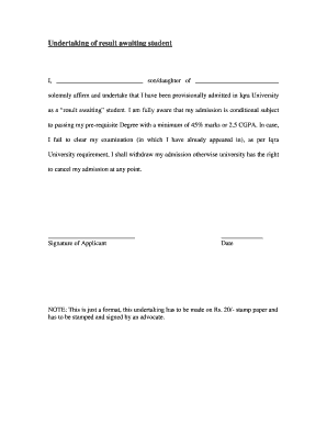 Application for Result Awaited  Form