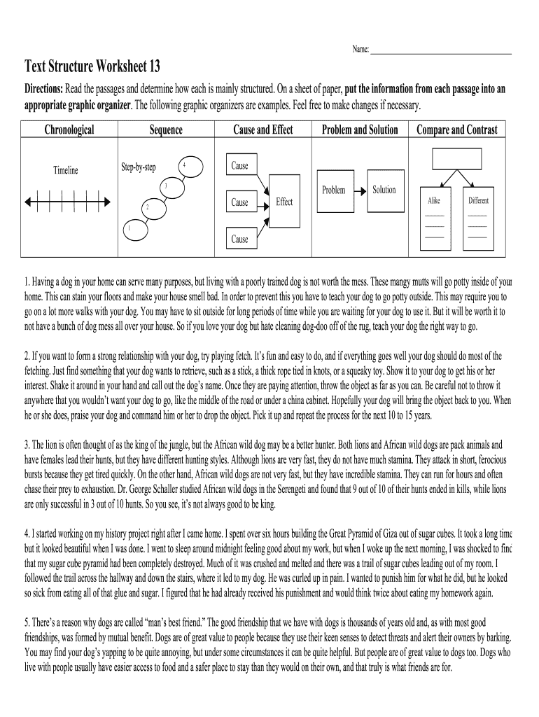 Text Types Worksheets with Answers  Form