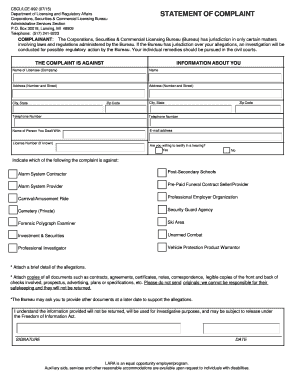  Post Secondary Student Complaints Filing a Complaint with the 2015