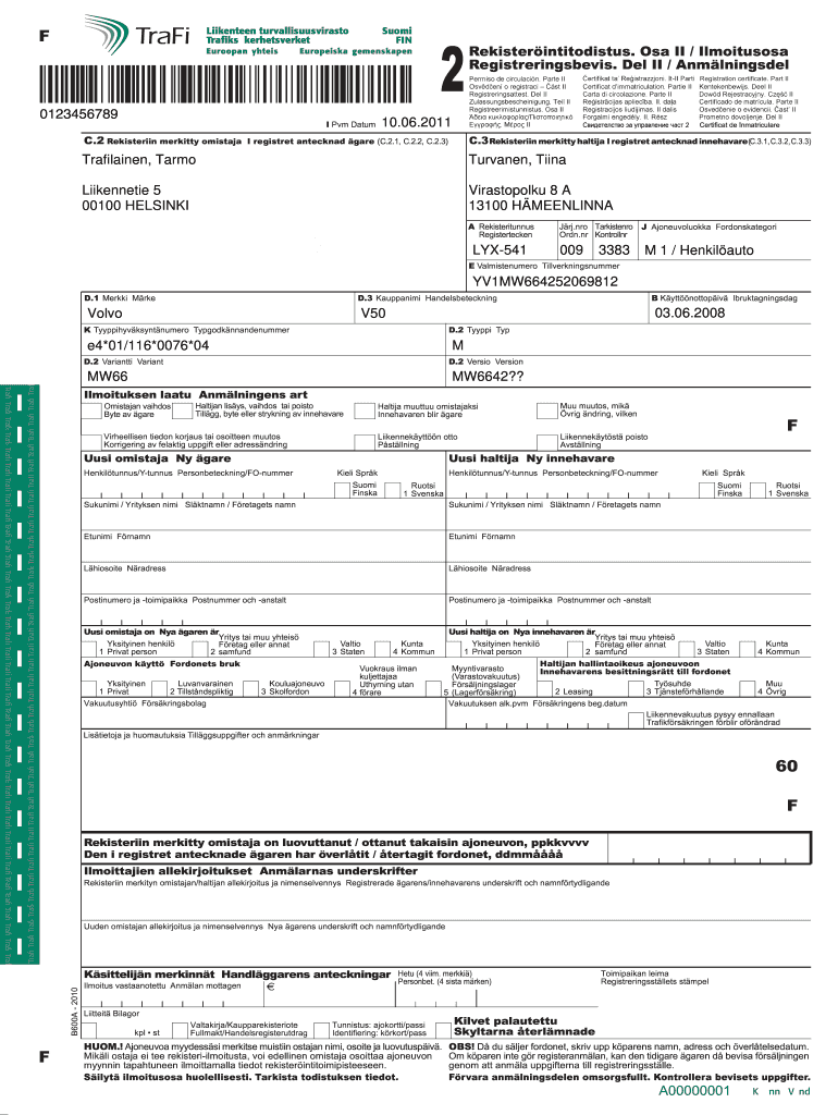 Osa II Ilmoitusosa  Form