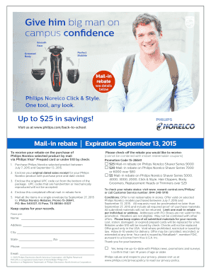 Philips Norelco Rebate  Form