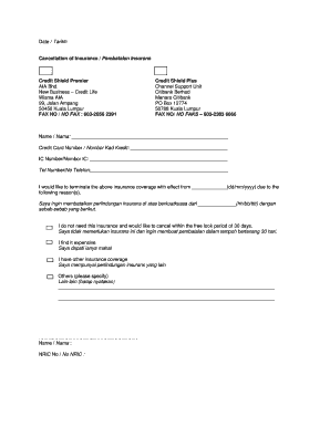 Aia Cancellation Letter  Form