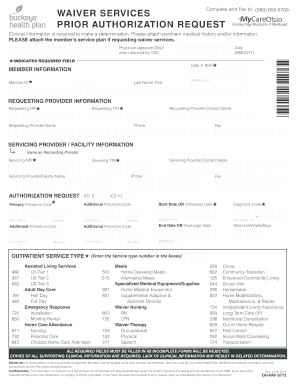  Complete and Fax to 888 6595769 Waiver Services Prior Authorization Request Clinical Information is Required to Make a Determina 2014-2024