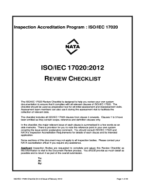 Iso 17020 Checklist  Form